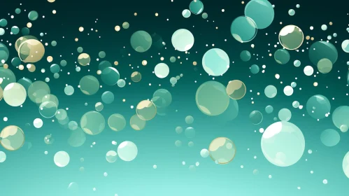 Green and Blue Gradient Festive Background with Bubbles