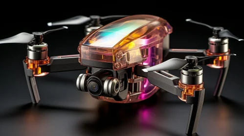 Transparent Drone 3D Rendering with Camera