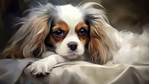 Adorable Cavalier King Charles Spaniel Dog Portrait