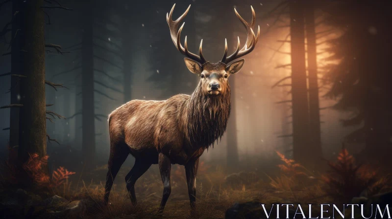 AI ART Enchanting Deer in Forest - Wildlife Photography