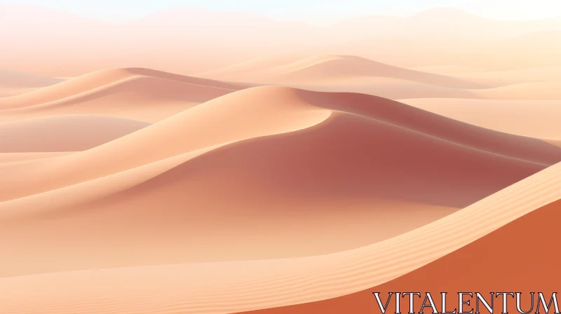 Golden Sand Dunes under Blue Sky AI Image