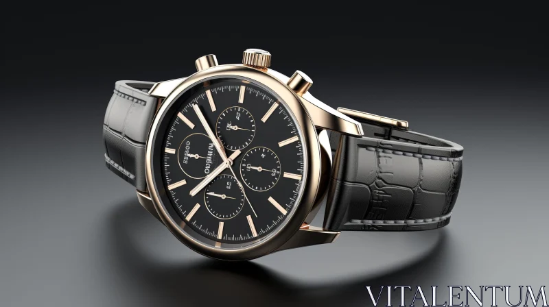 Luxury Wristwatch 3D Rendering AI Image