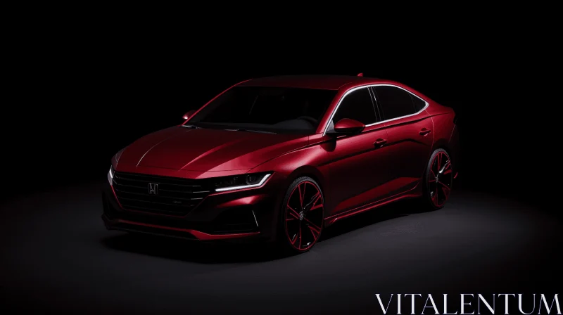 Red 2019 Volkswagen AUT S: A Captivating Display of Chiaroscuro Lighting AI Image