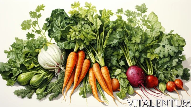Colorful Fresh Vegetable Arrangement AI Image