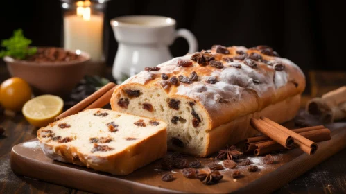Delicious Freshly Baked Bread with Raisins and Spices
