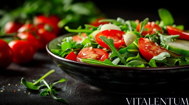 Delicious Mixed Greens Salad Close-Up AI Image