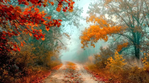 Enchanting Fall Forest Road
