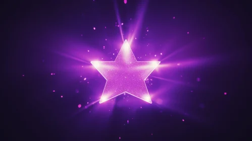 Radiant Pink Star 3D Rendering on Deep Purple Background