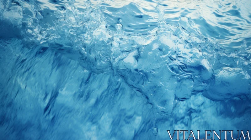 Blue Wave Ocean Close-Up AI Image