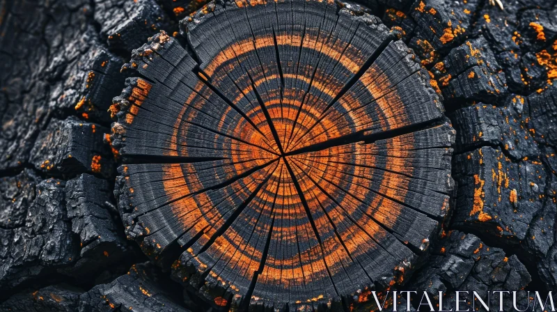 Detailed Tree Trunk Cross-Section AI Image