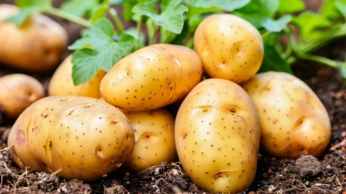 Freshly Harvested Potatoes Close-Up