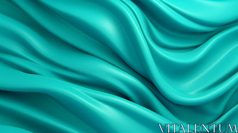 Luxurious Turquoise Silk Texture - 3D Rendering AI Image