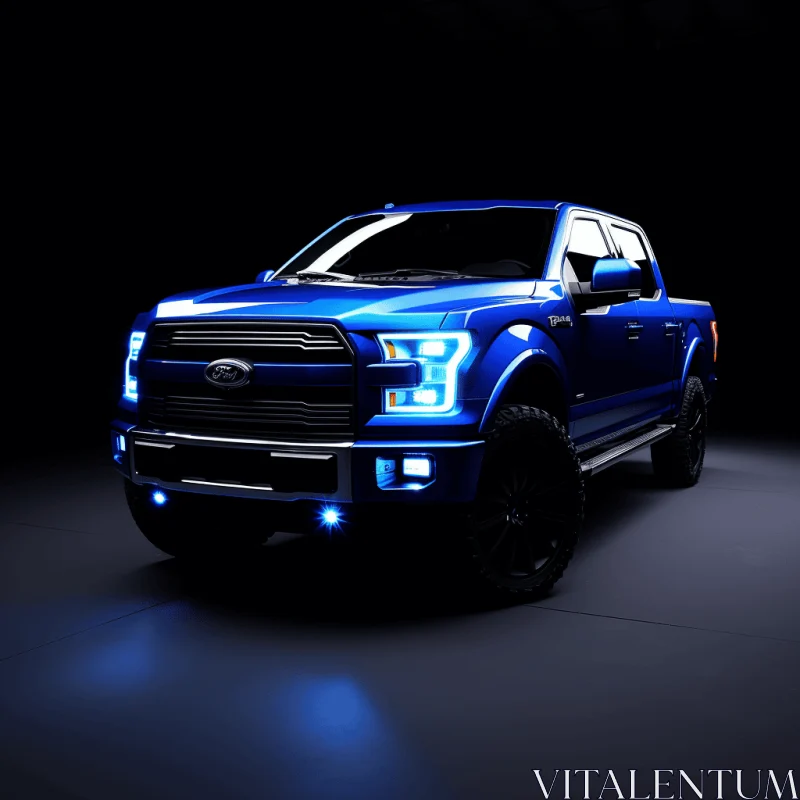 Vibrant Blue Truck with Realistic Rendering | RTX Technology AI Image