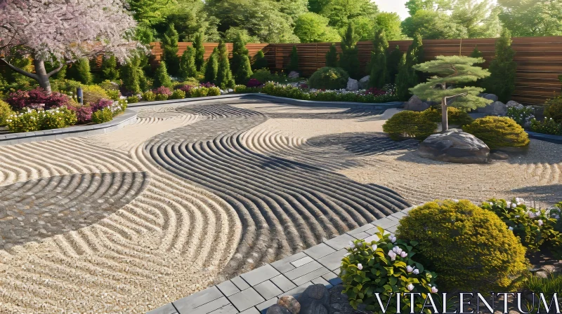 AI ART Zen Garden Serenity - Inner Peace and Tranquility