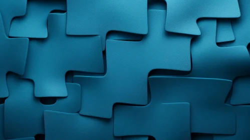 Blue Leather Puzzle Surface | 3D Rendering