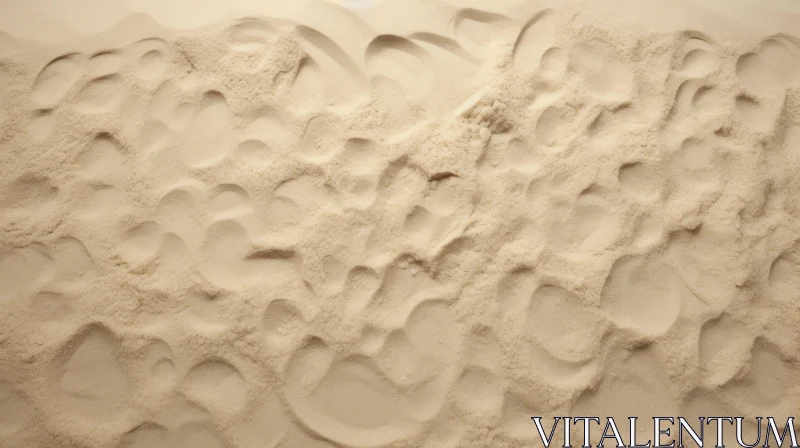 Detailed Sand Surface with Footprints - Close-up Nature Texture AI Image