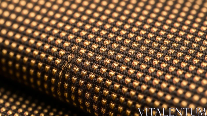 Intricate Black and Gold Geometric Fabric Pattern AI Image