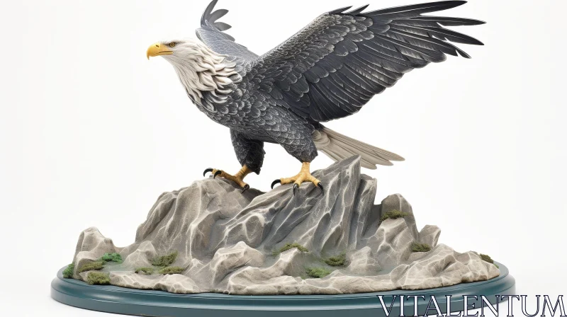 Majestic Bald Eagle Perched on Rocky Crag AI Image