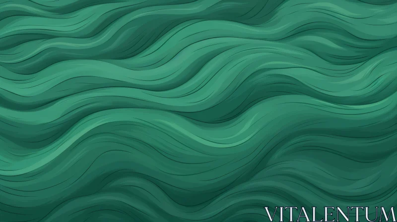 Tranquil Green Sea Surface Background AI Image