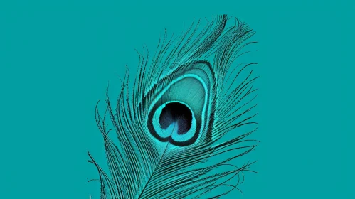 Turquoise Peacock Feather Close-Up