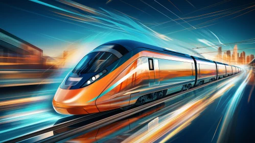 Urban High-Speed Train Motion | Cityscape Speed Image