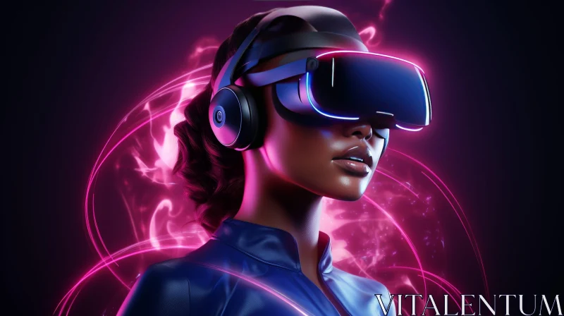 Virtual Reality Woman Portrait AI Image