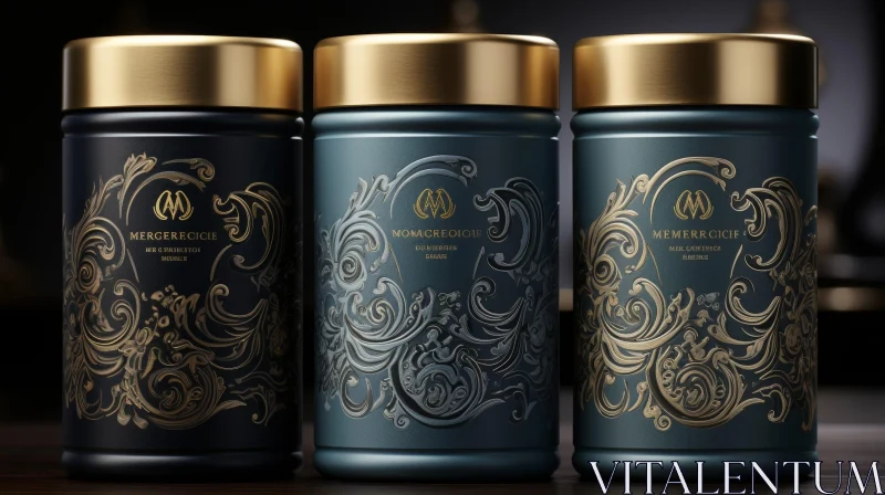 Dark Blue Coffee Containers Product Shot AI Image