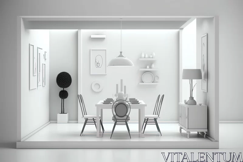 Monochromatic Minimalism: White Interior Design | Lively Tableaus AI Image