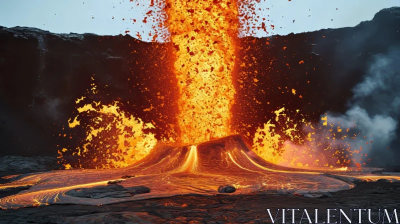 Spectacular Volcanic Eruption - Nature's Fury Unleashed AI Image