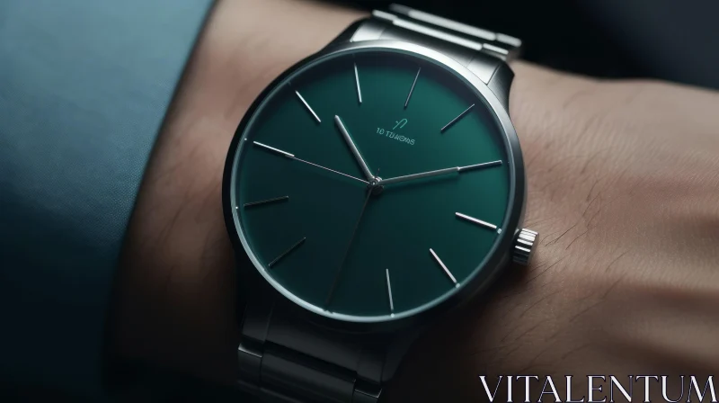 Stylish Wristwatch on Man's Wrist AI Image