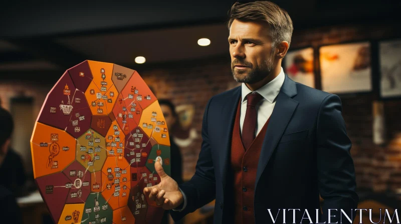 AI ART Man in Suit with Board Game at Night