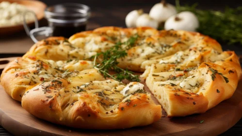Delicious Cheese Pizza with Mozzarella and Herbs