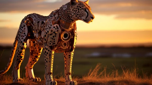Steampunk Cheetah Digital Art - Nature and Technology Blend