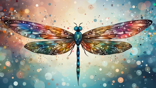 Colorful Dragonfly Watercolor Painting