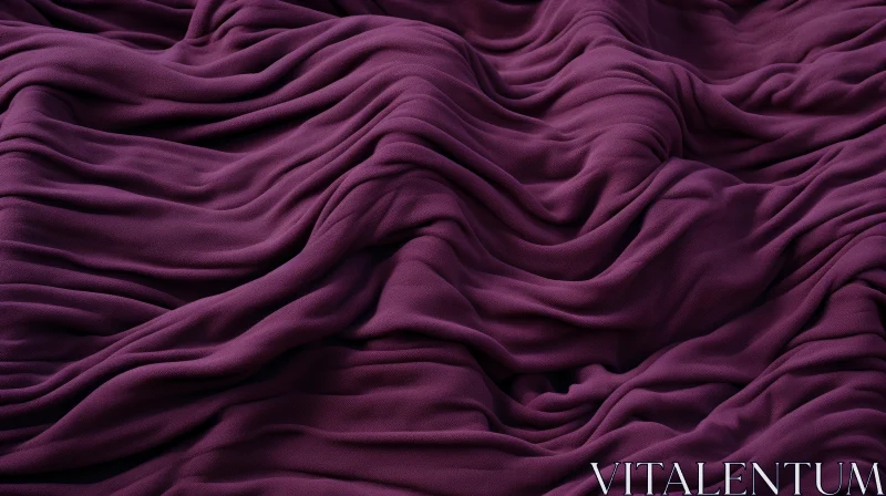Crumpled Dark Purple Fabric Texture AI Image