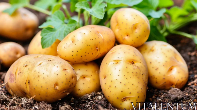 Freshly Harvested Potatoes Close-Up AI Image