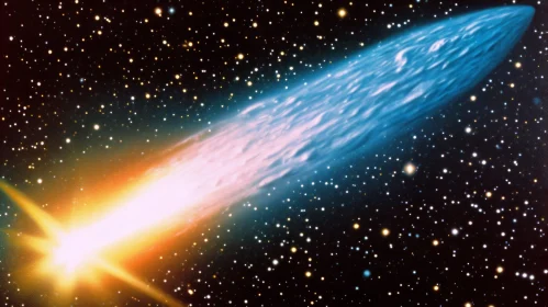 Glowing Comet in Starry Sky - Stunning Universe Wonders