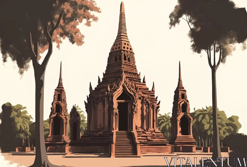 Lao Inbaw Temple Painting - Monumental Sculptures and 2D Game Art AI Image