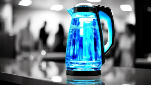 Modern Glass Electric Kettle with Blue Illumination