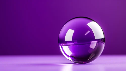 Purple Glass Ball Reflection on Surface