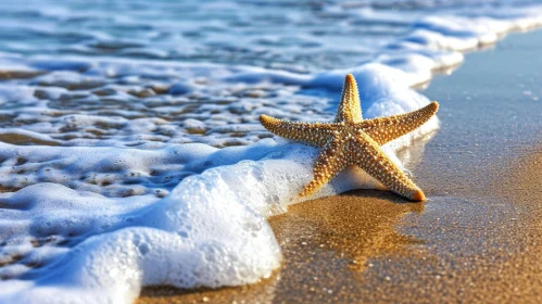 Starfish on Beach: Tranquil Nature Scene