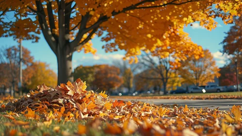 Autumn Leaves Close-Up: Vibrant Colors and Nature Beauty