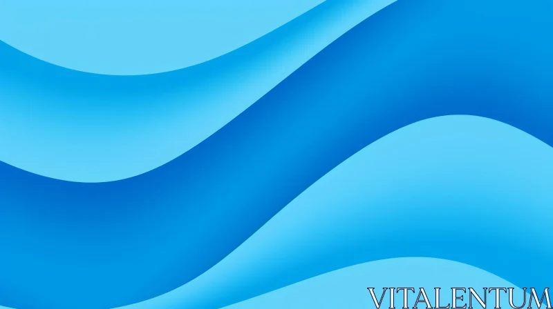 Blue Abstract Background with Gradient Waves AI Image