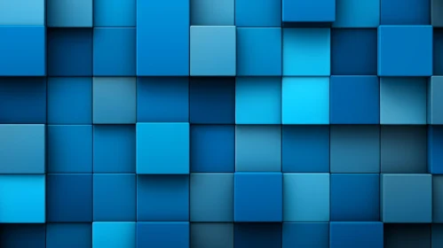 Blue Cubes Geometric Design | 3D Rendering