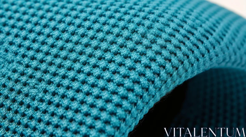 Blue Knitted Fabric Waffle Texture | High-Resolution Image AI Image