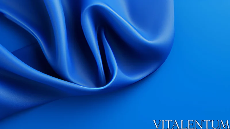 Elegant Blue Silk Cloth 3D Render AI Image