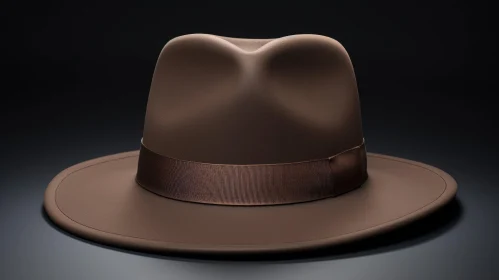 Brown Fedora Hat 3D Rendering - Fashion Accessories