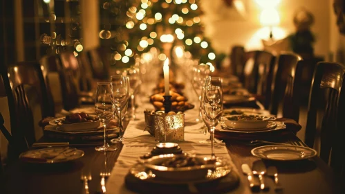 Elegant Christmas Dinner Table Setting