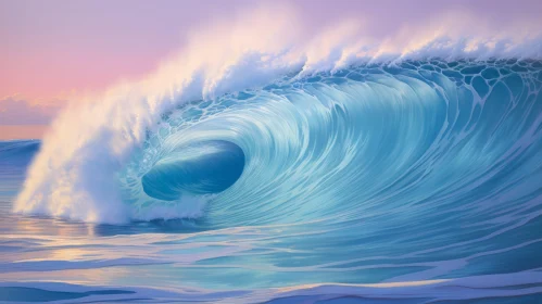 Majestic Wave Crashing on Colorful Shore