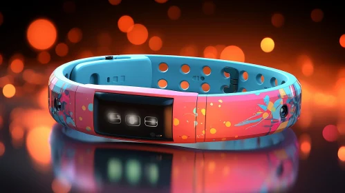 Blue and Pink Fitness Tracker with Heart Rate Monitor